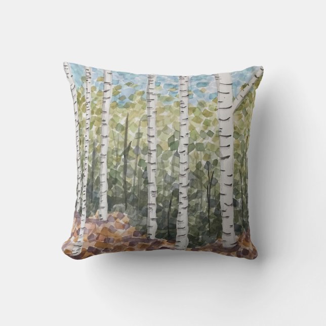 Birch Trees Pillow (Front)