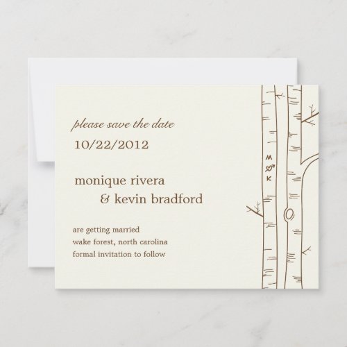 Birch Trees Save The Date Announcement - Sketchy