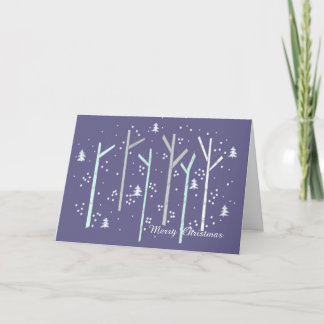 Birch Trees Snow Scene Holiday Card
