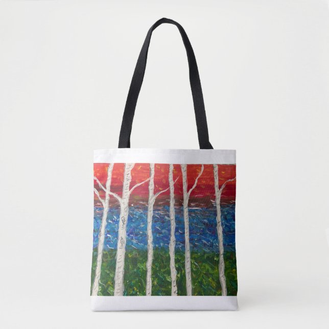 Birch trees Tote bag in the Autumn (Front)