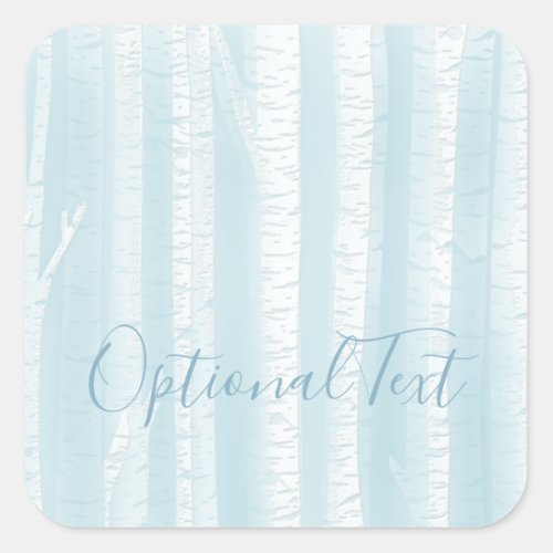 Birch Trees Trunks  Square Sticker