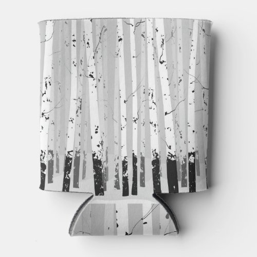 Birch Trees Vintage Horizontal Background Can Cooler