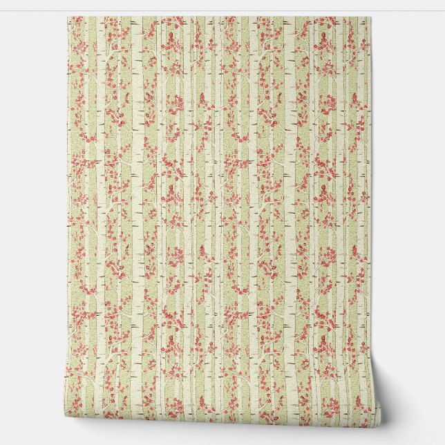 birch trees  wallpaper  (Unrolling)