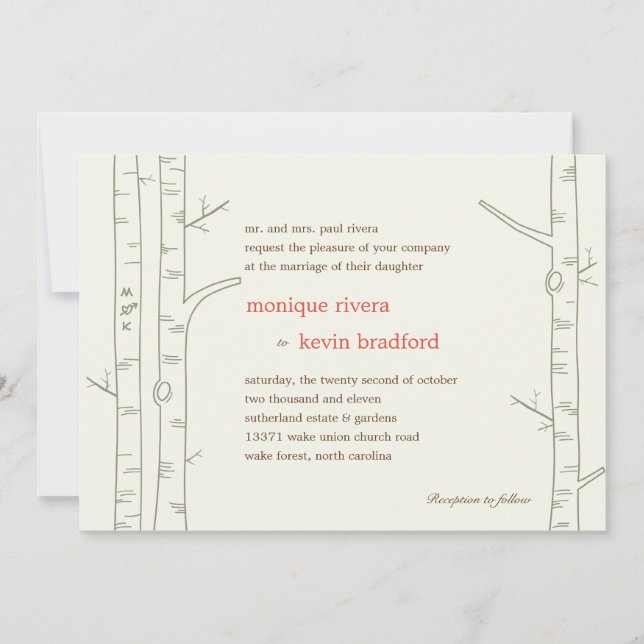 Birch Trees Wedding Invitation - Custom (Front)