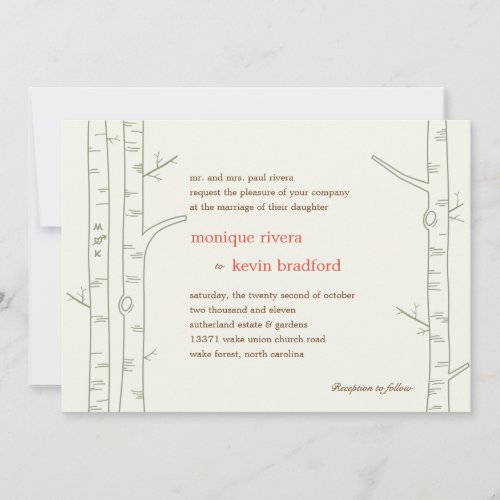 Birch Trees Wedding Invitation - Custom