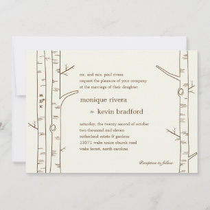 Birch Trees Wedding Invitation - Sketchy