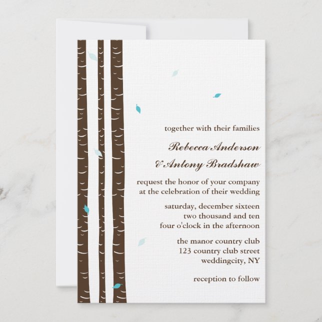 Birch Trees Wedding Invitations (Front)