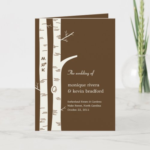 Birch Trees Wedding Program Card