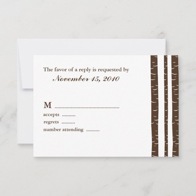 Birch Trees Wedding Response Cards (Front)
