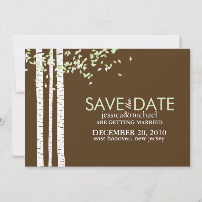 Birch Trees Wedding Save the Date (Front)