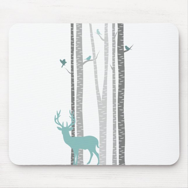 Birch Trees with Deer Mouse Pad (Front)