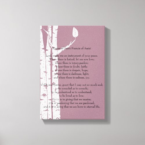 Birch Trees with Prayer Canvas Print