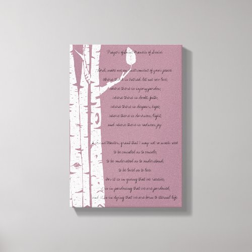 Birch Trees with Prayer Canvas Print