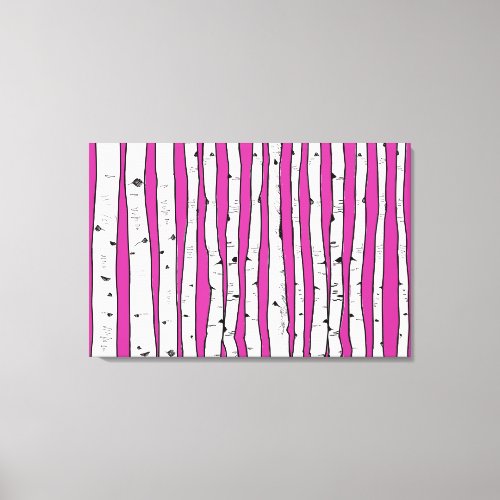 Birch Trees You Choose Background Color Canvas Print