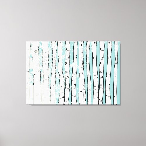 Birch Trees You Choose Background Color Canvas Print