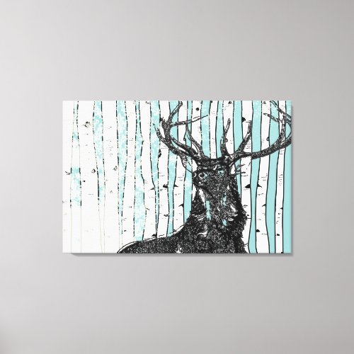 Birch Trees You Choose Background Color Canvas Print