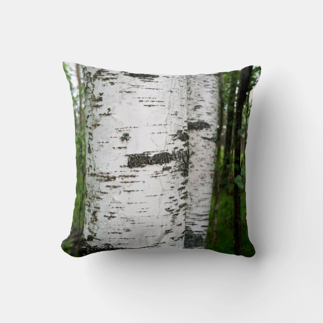 Birch trunk throw pillow (Front)