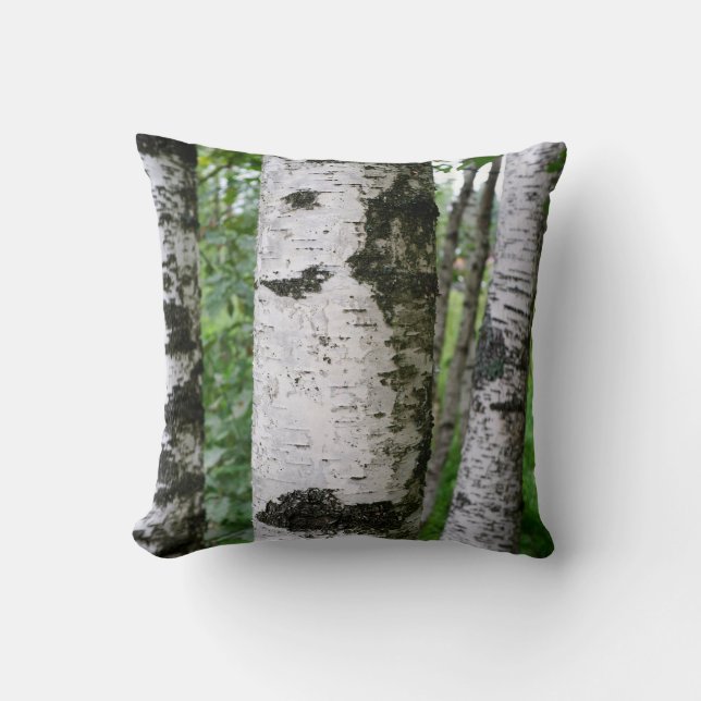 Birch trunk throw pillow (Front)