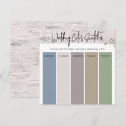 Birch Wedding Color Pallette Invitation | Zazzle