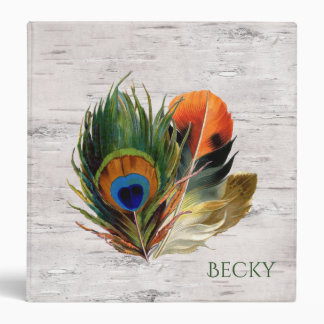 Birch Wood and Feathers Binder