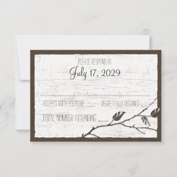 Birch Wood Deer Wedding Response Card by happygotimes at Zazzle
