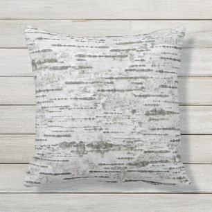 Birch Wood Rustic Pattern Outdoor Pillow