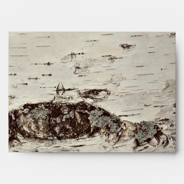 Birch Wood Rustic Wedding Envelope (Front)