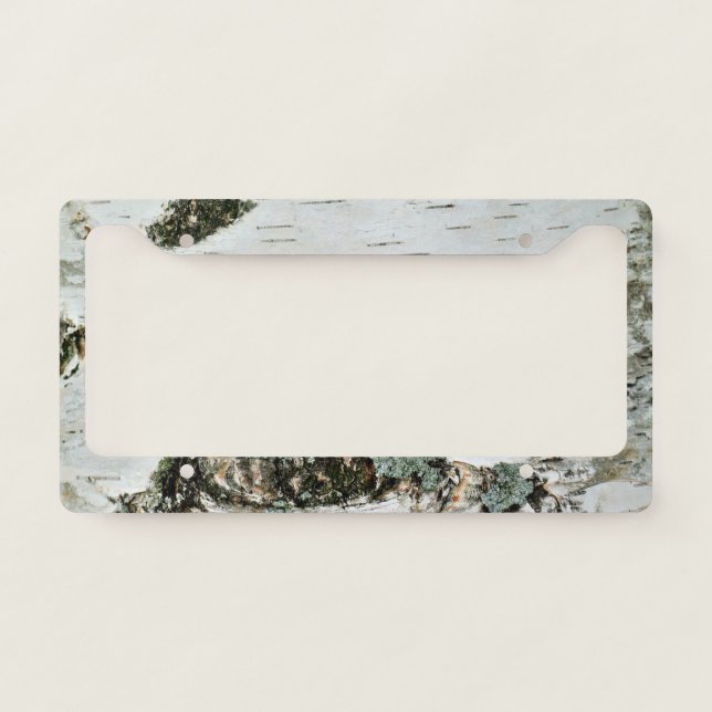 Birch Wood Tree Stump Licence Plate Holder License Plate Frame (Front)