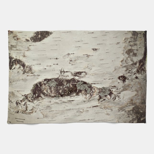 Birch Wood Tree Trunk Tea Towel (Horizontal)