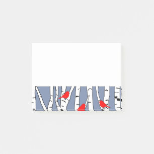 Birches and Birds Post-it Notes