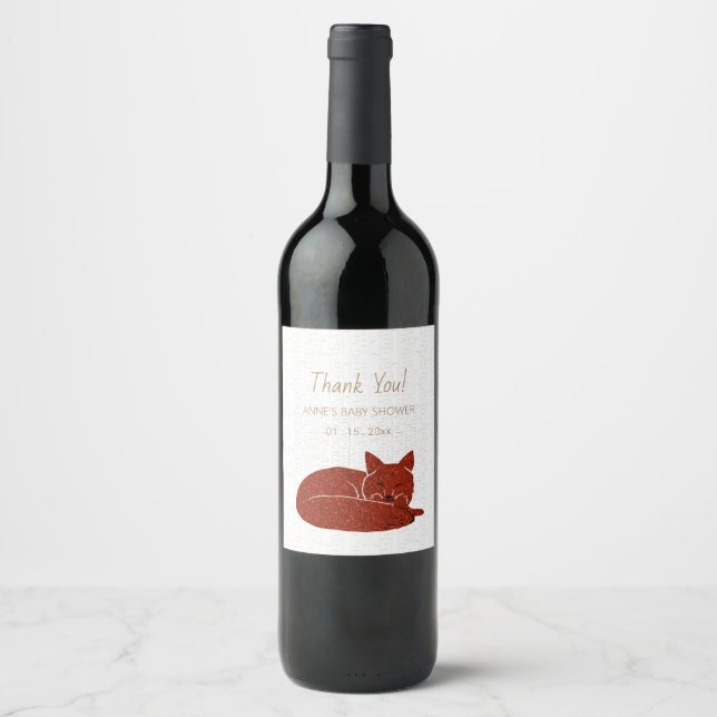 Birchwoods Snowy Fox Thank You  Wine Label (Front)