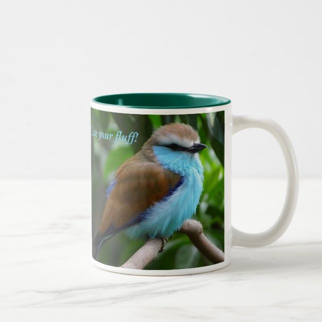 bird-2, Love your fluff! Two-Tone Coffee Mug (Right)