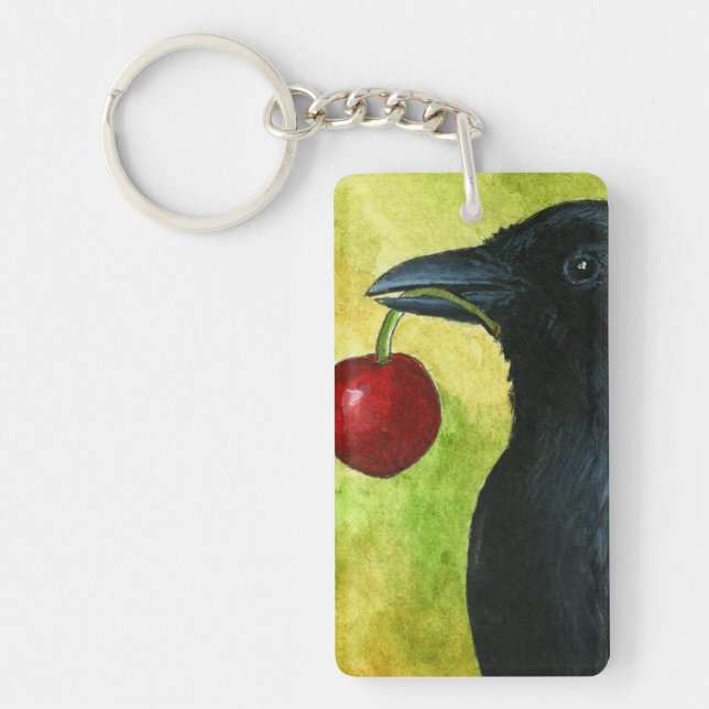 Bird 55 crow raven keychain (Front)