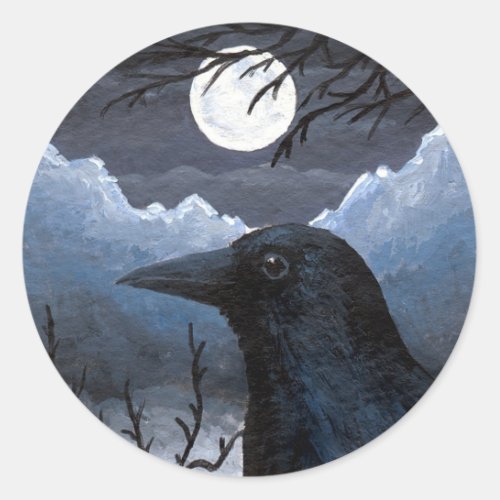 Bird 58 Crow Raven Classic Round Sticker