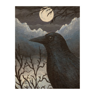 Bird 58 Crow Raven Wood Wall Art