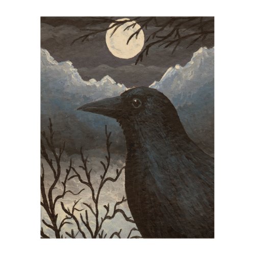 Bird 58 Crow Raven Wood Wall Art