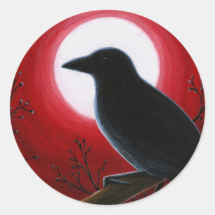 Bird 62 Crow Raven Classic Round Sticker