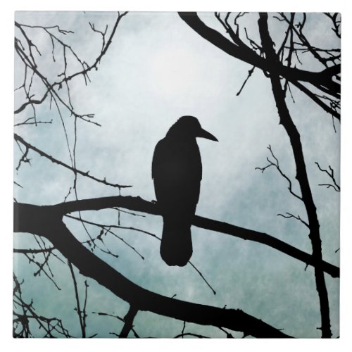 bird 77 Crow Raven Ceramic Tile