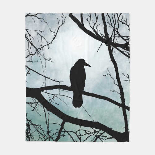 bird 77 Crow Raven Fleece Blanket