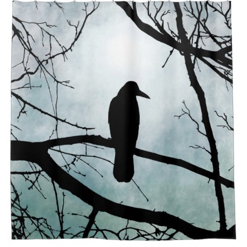 bird 77 Crow Raven Shower Curtain