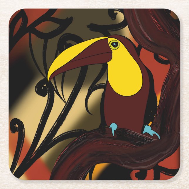 Bird african  throw square paper coaster (Front)