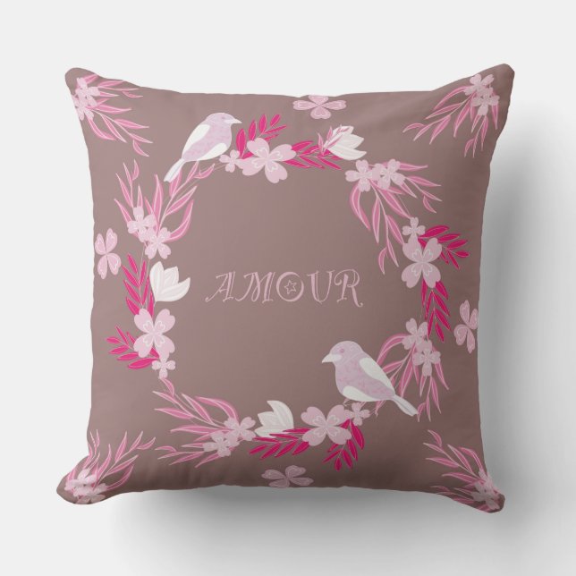 bird amour throw pillow (Front)