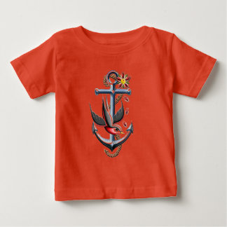 Bird and Anchor Tattoo Art Baby T-Shirt