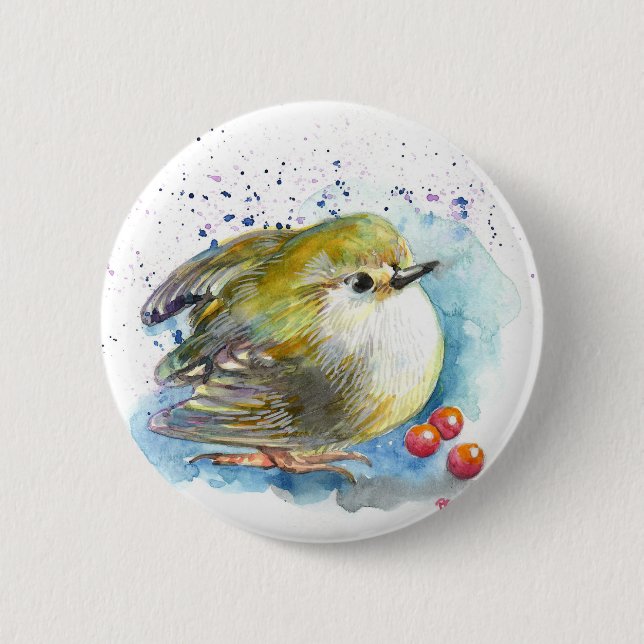 Bird and Berries Button (Front)