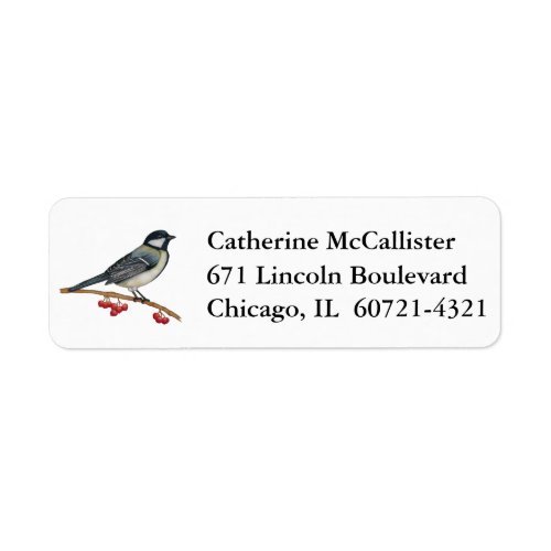 Bird and Berries Return Address Label