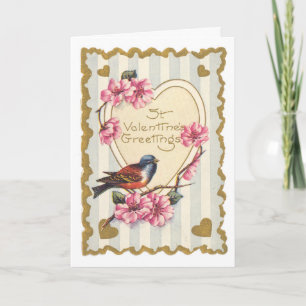 Bird and Bloom St Valentine's Greetings Holiday Card