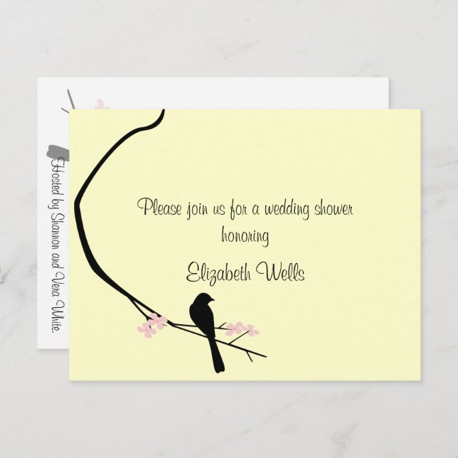 Bird and Blossom Invitation - Small (Front/Back)