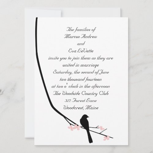 Bird and Blossom Large Invitation