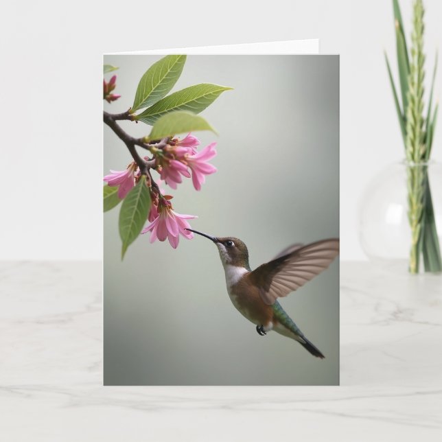 Bird And Blossom Mothers Day Card (Front)