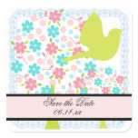 Bird and Blossoming Trees  Save the Date Stickers